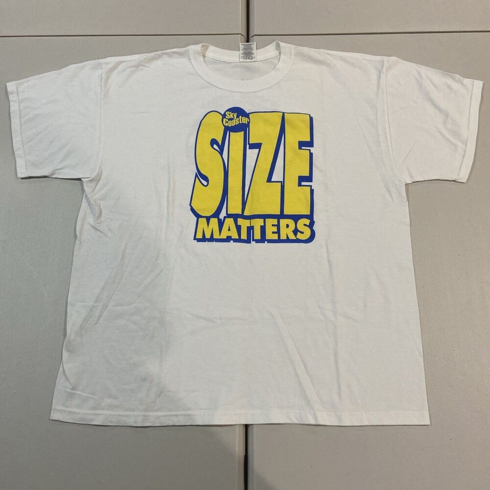 Vintage Size Matters Sky Coaster T Shirt XL Fun Spot America Theme Park
